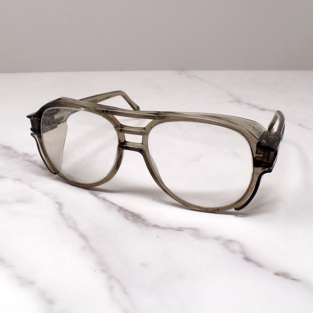 Vintage Aerosite Safety Glasses, Gray Z87 Aviator Style with Side Shields